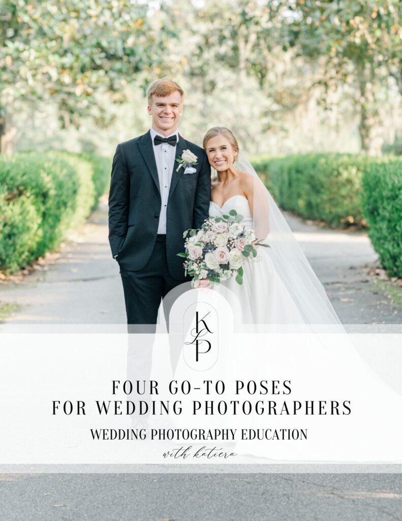 the cover photo of the four go-to poses for new wedding photographers 