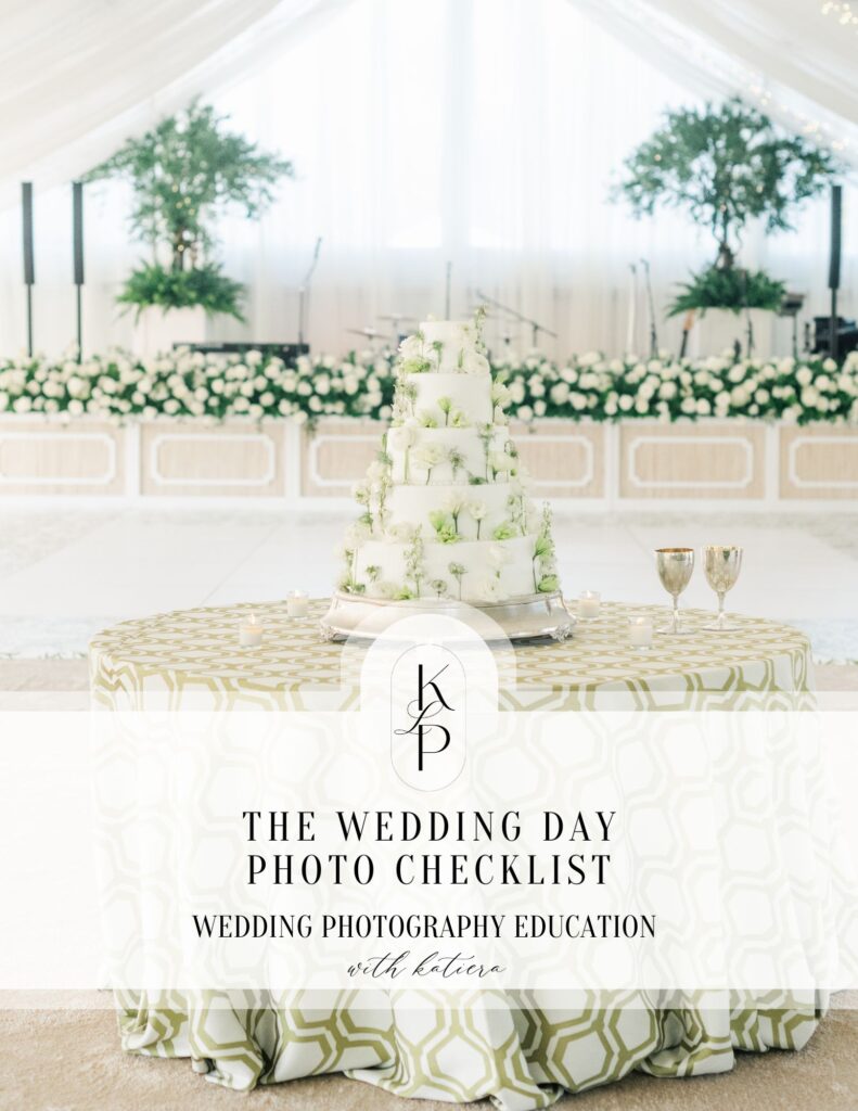 the cover photo of the wedding day photo checklist for new wedding photographers